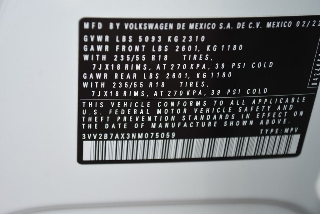 2022 Volkswagen Tiguan 2.0T SE
